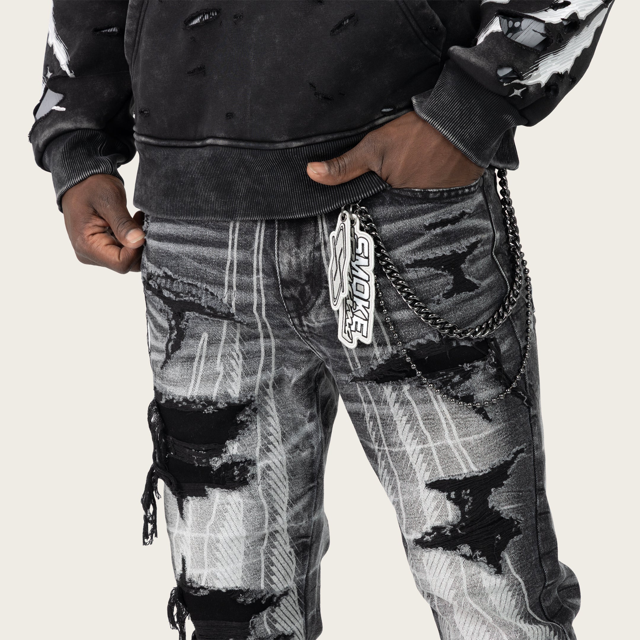 Straight 34 Racing Jeans - Cosmo Black