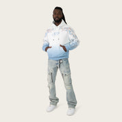 Lazy Stacked Utility Jeans - Baltic Blue