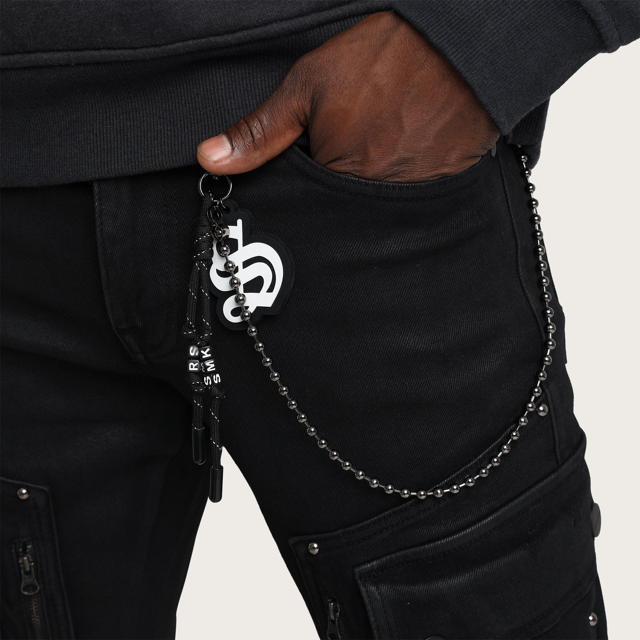 Lazy Stacked Utility Jeans - Glow Black