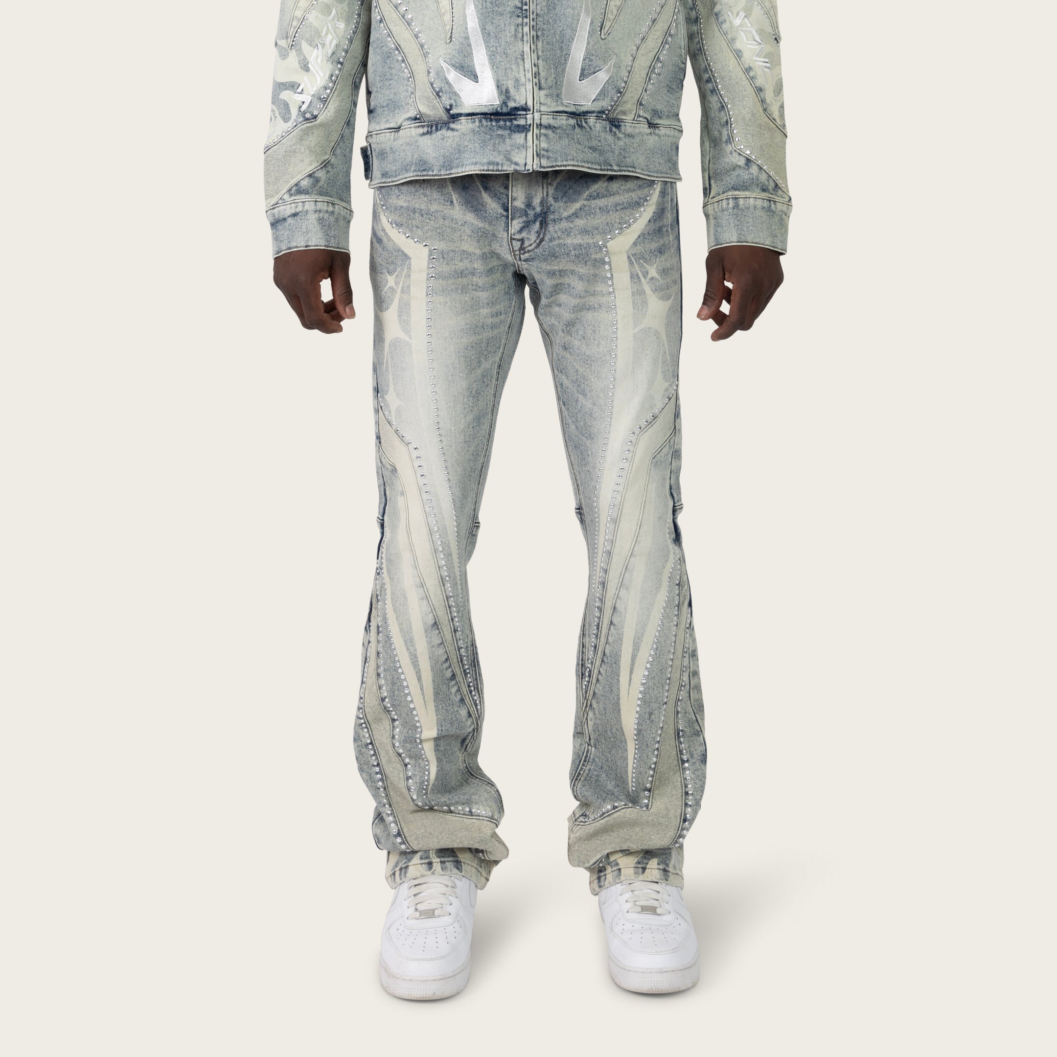 Lazy Stacked Super Sonic Jeans - Ellis Blue