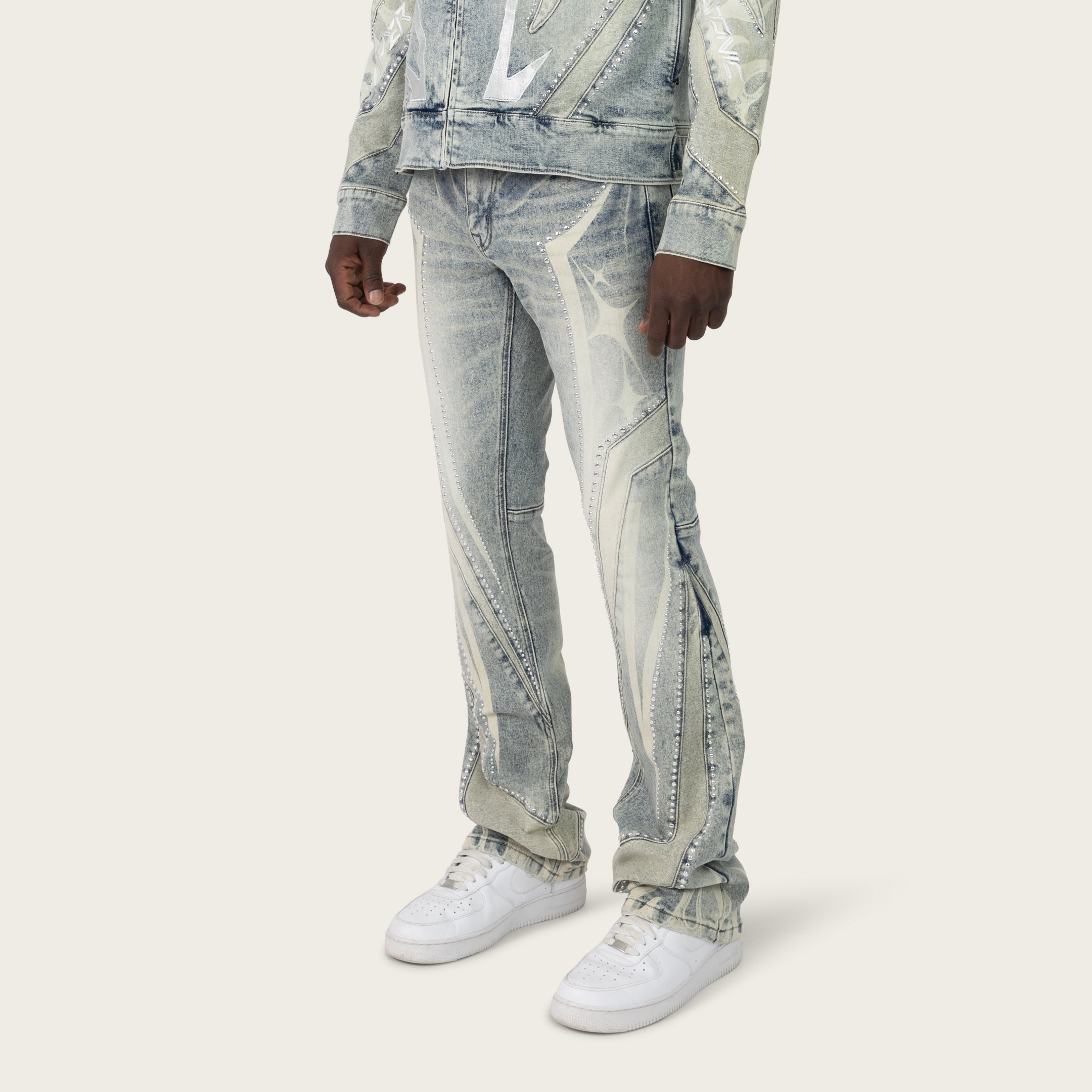 Lazy Stacked Super Sonic Jeans - Ellis Blue