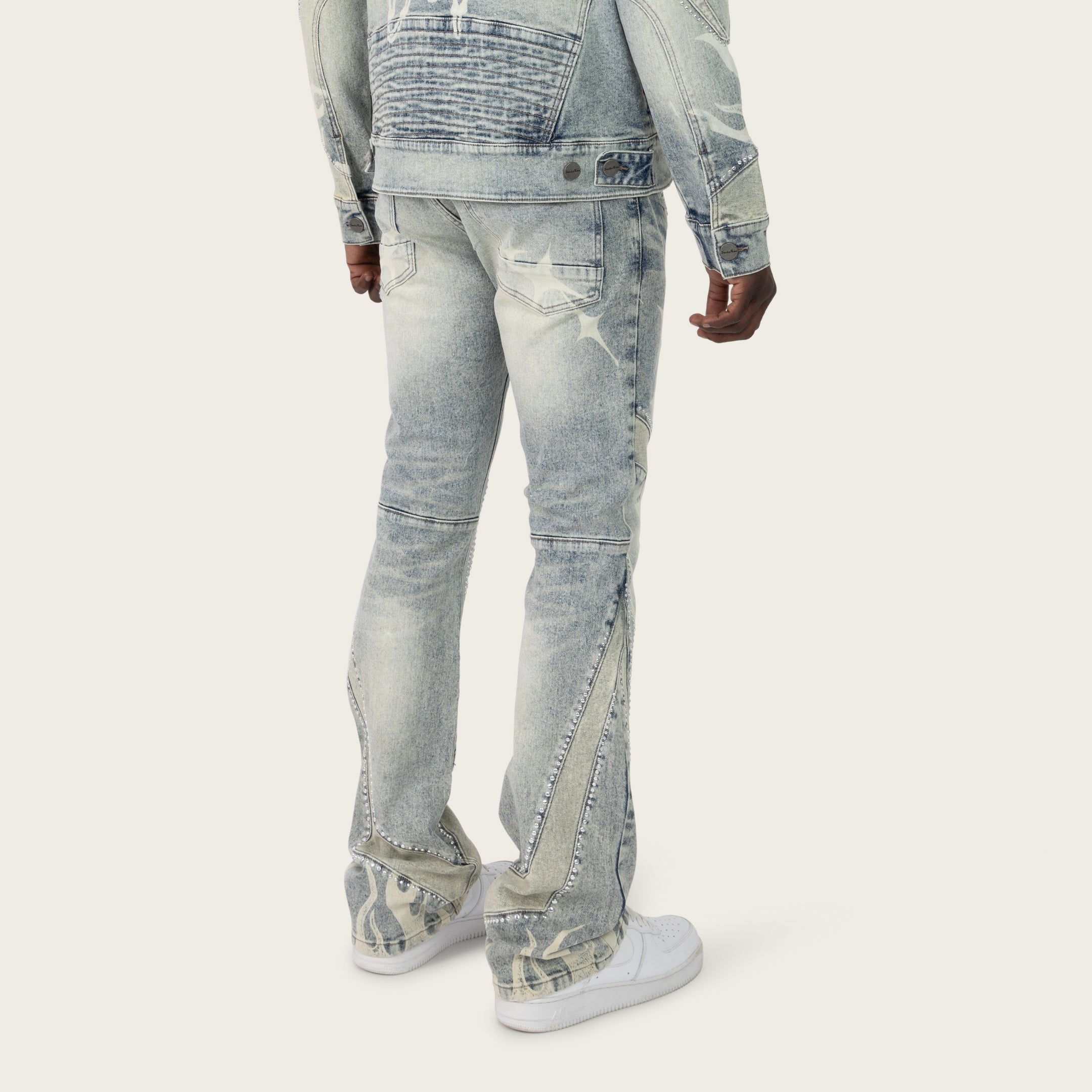 Lazy Stacked Super Sonic Jeans - Ellis Blue