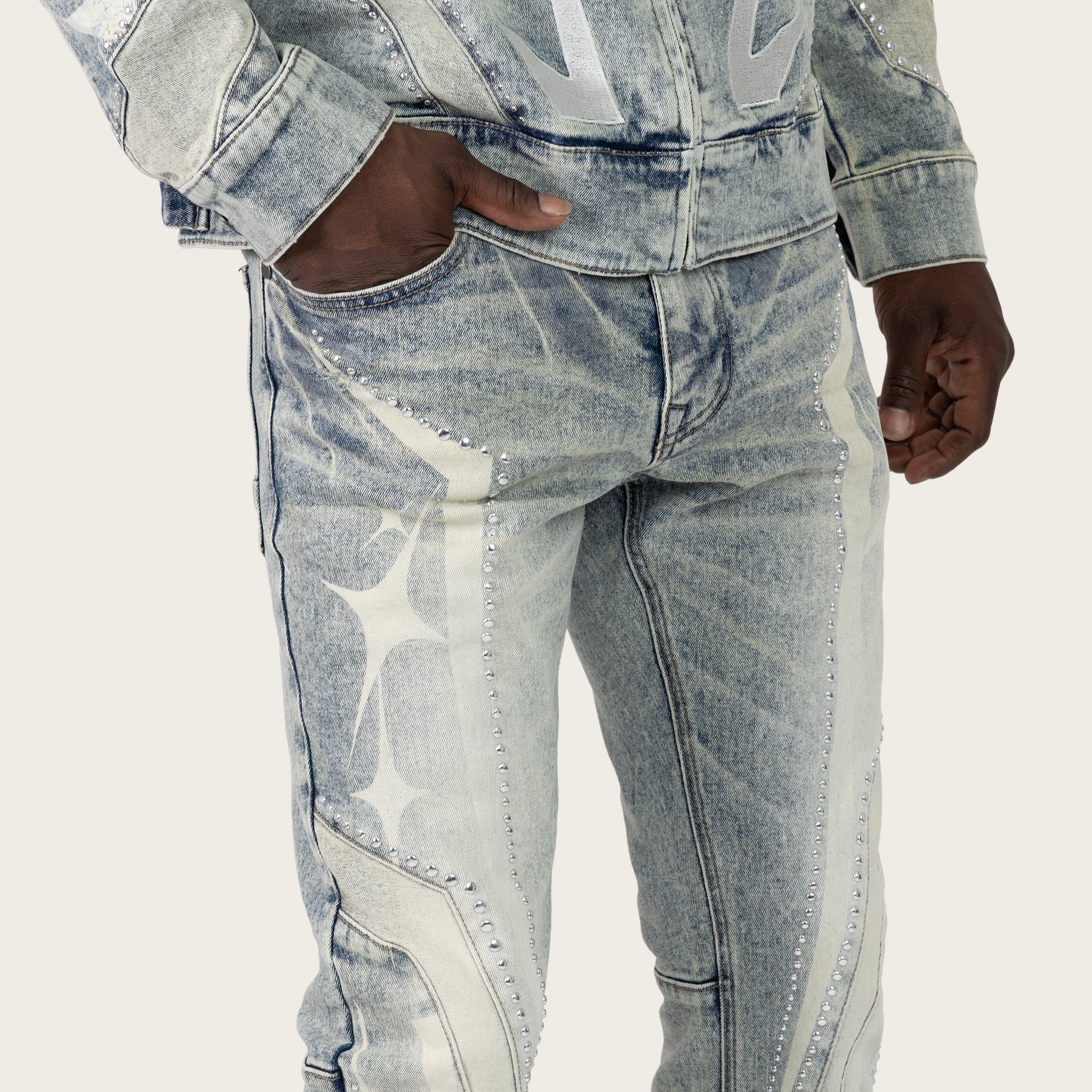 Lazy Stacked Super Sonic Jeans - Ellis Blue