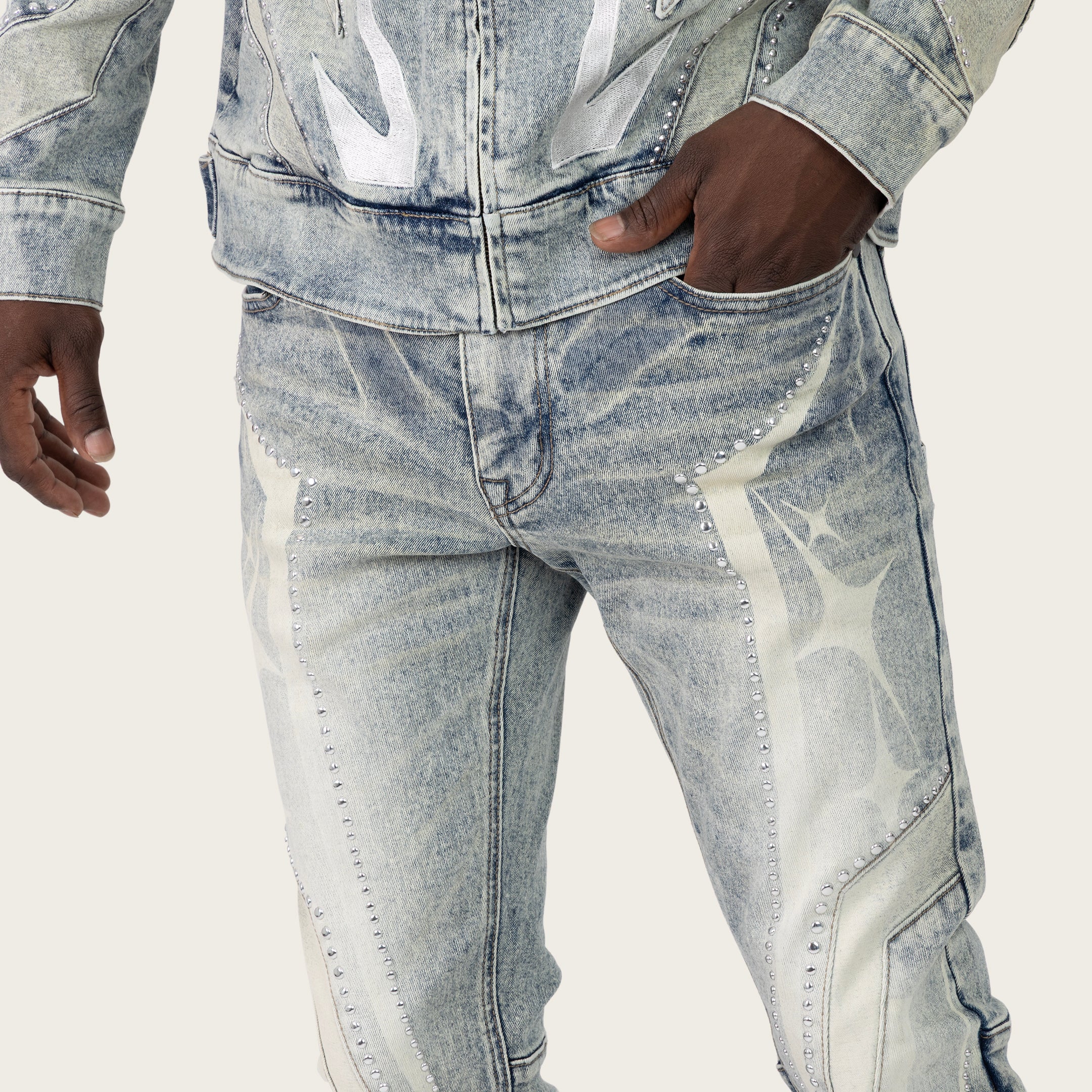 Lazy Stacked Super Sonic Jeans - Ellis Blue
