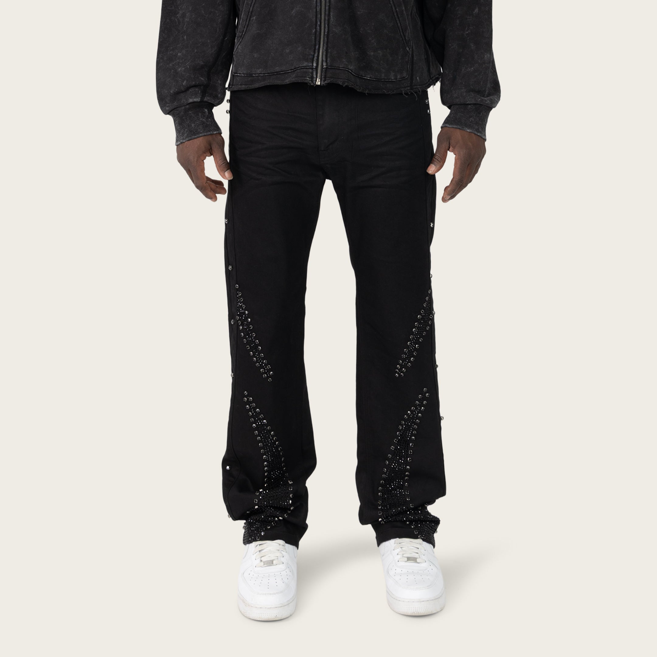 Men's Denim Jeans | Distressed, Black, Classic Wash | Smoke Rise NY