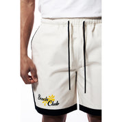 Smoke Rise Embroidered & Printed Polished Twill Resort Shorts - Chalk