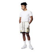 Smoke Rise Embroidered & Printed Polished Twill Resort Shorts - Chalk