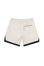 Embroidered & Printed Polished Twill Resort Shorts - Chalk