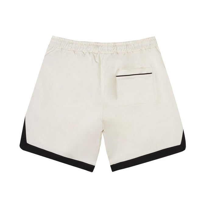 Smoke Rise Embroidered & Printed Polished Twill Resort Shorts - Chalk