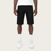 12" Slim Essential Jean Shorts - Glow Black