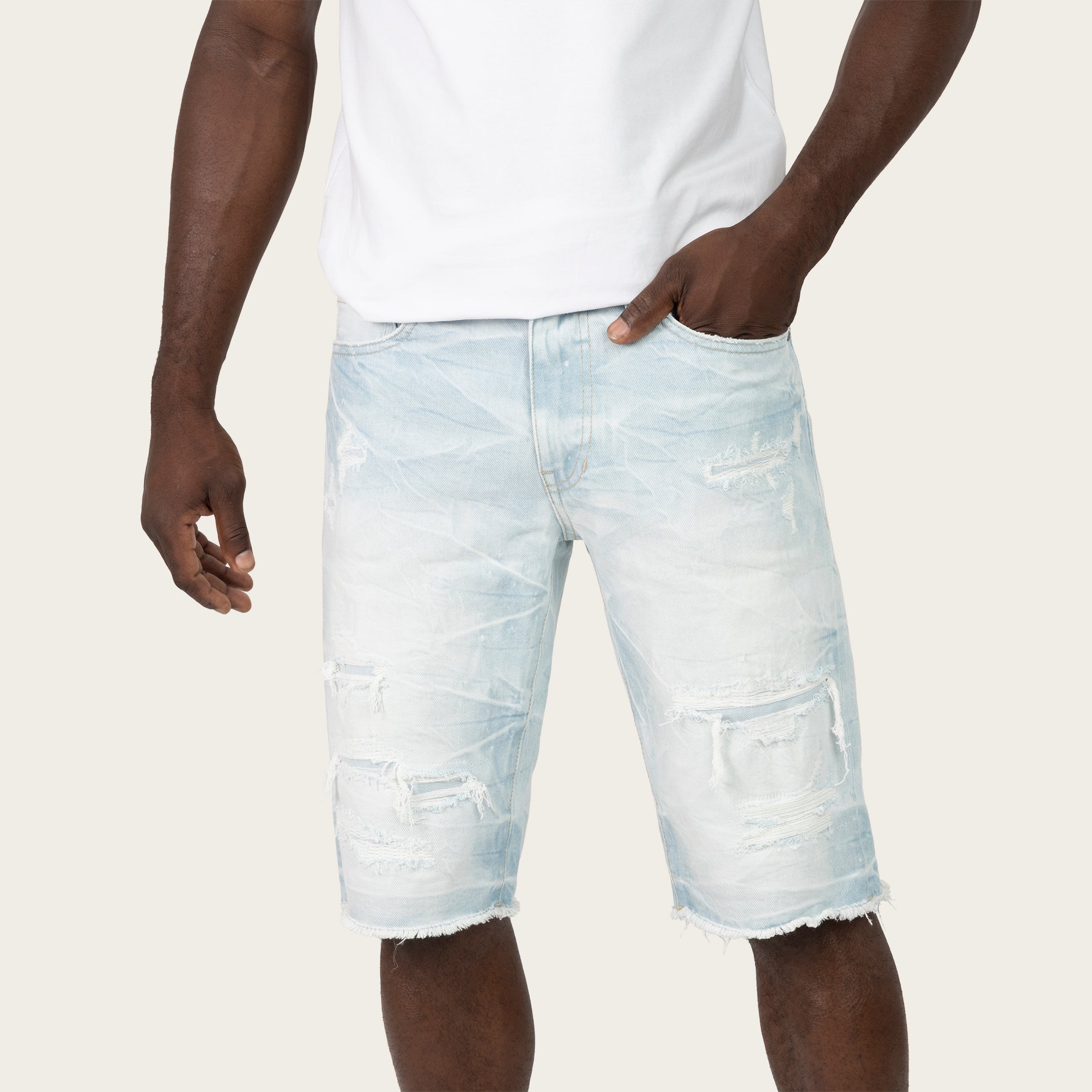 12" Slim Essential Jean Shorts - Peyton Blue