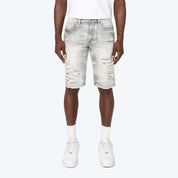 12" Slim Essential Jean Shorts - Radiant Grey