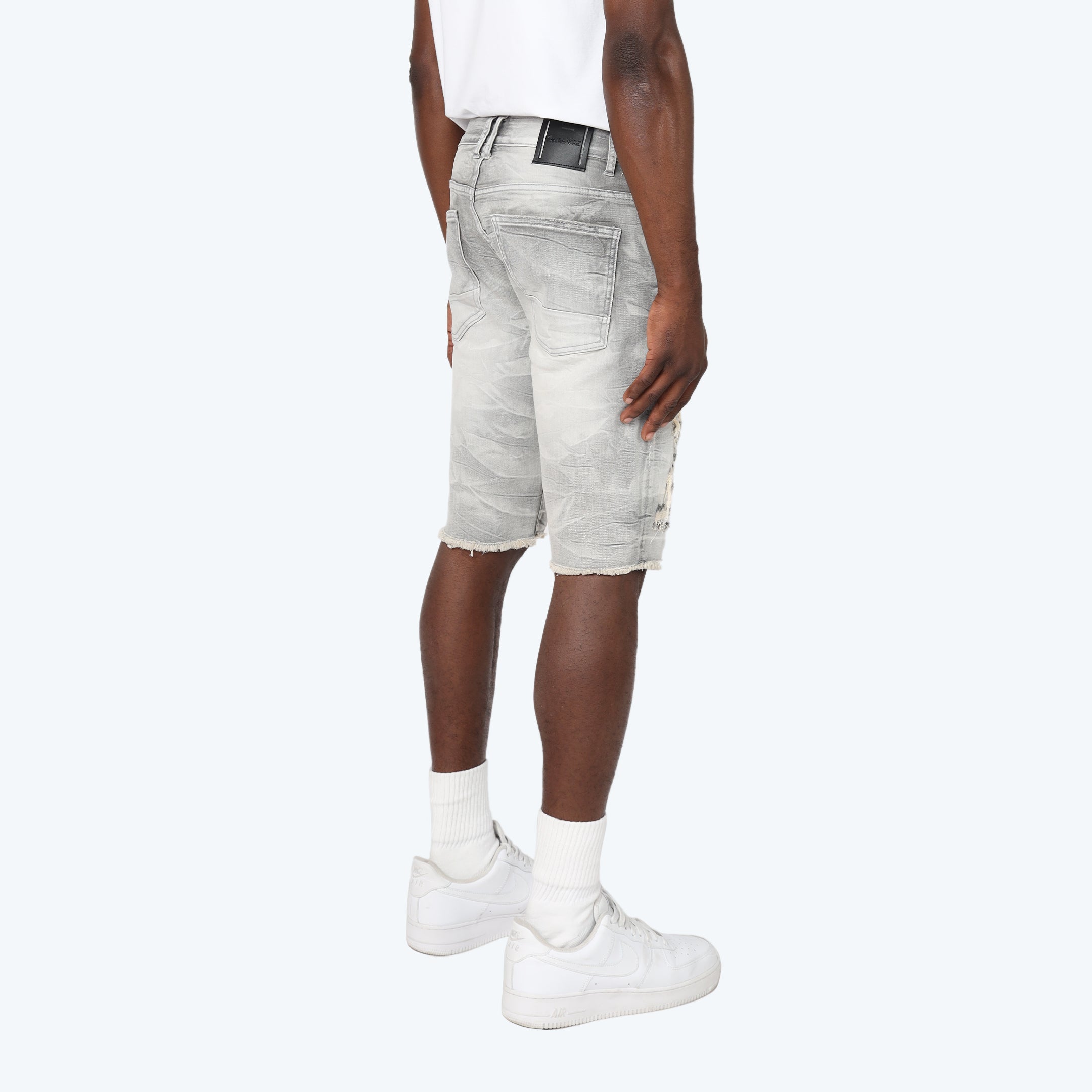 12" Slim Essential Jean Shorts - Radiant Grey