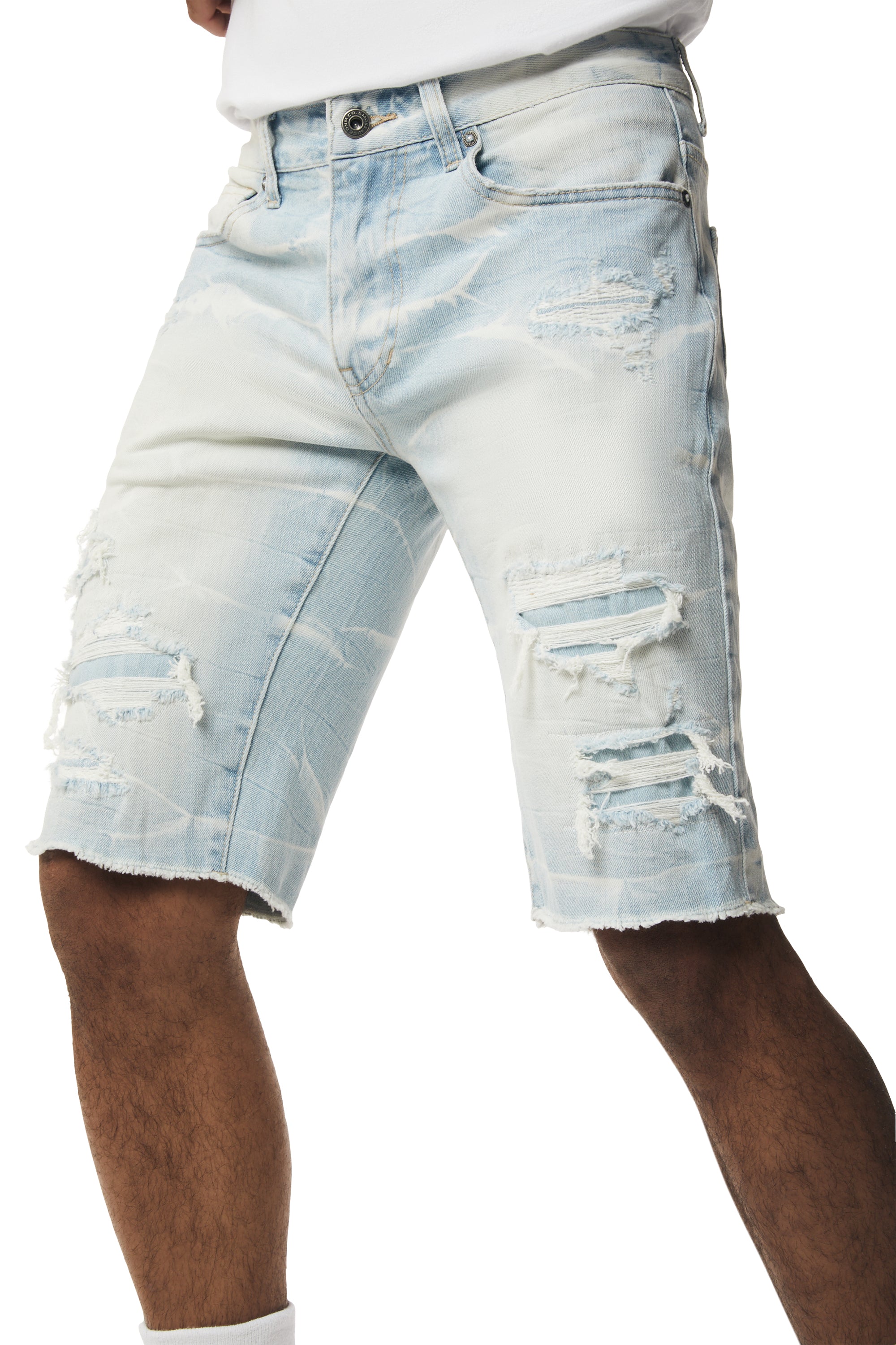 Essential Denim Shorts - Speckle Blue