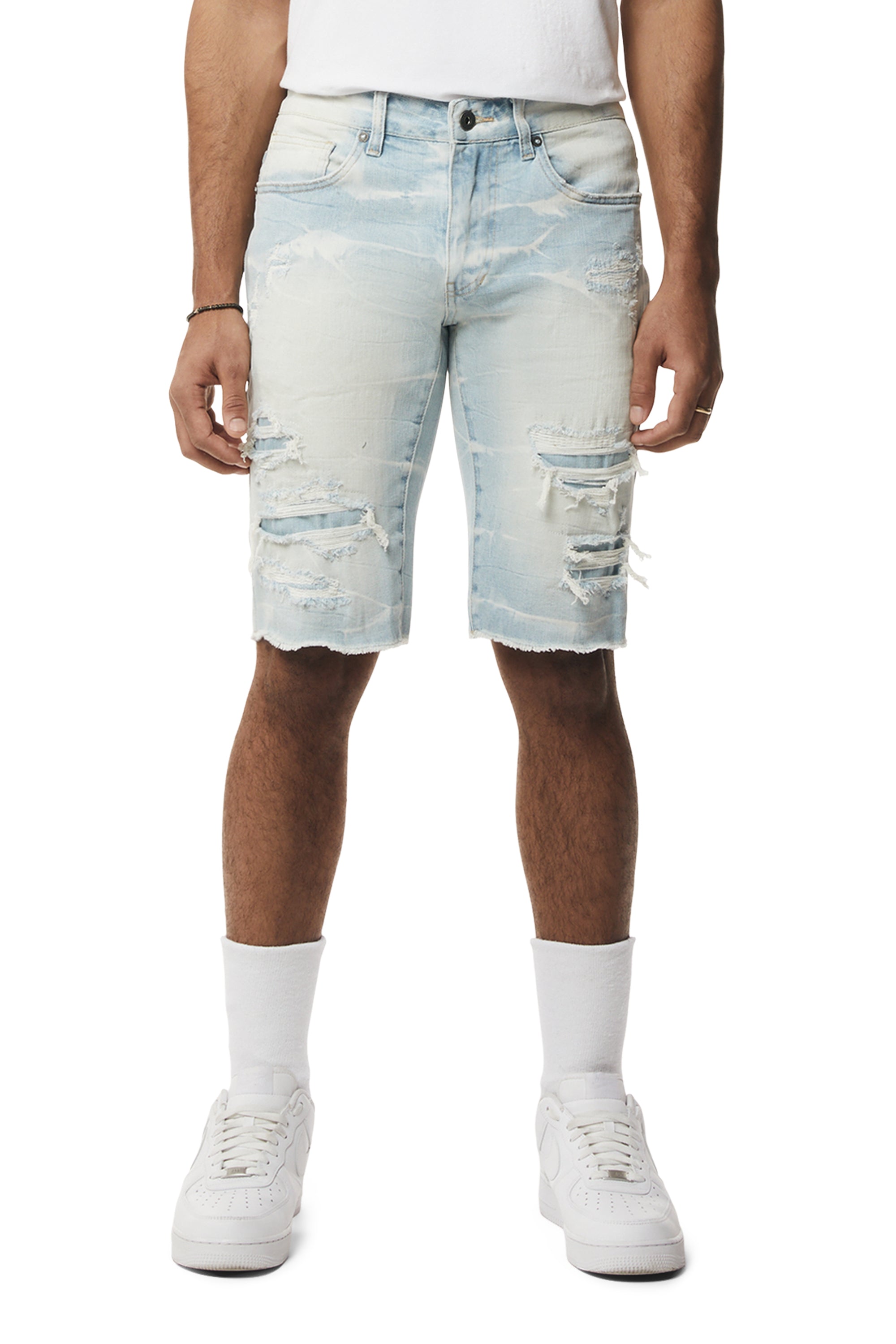 Essential Denim Shorts - Speckle Blue
