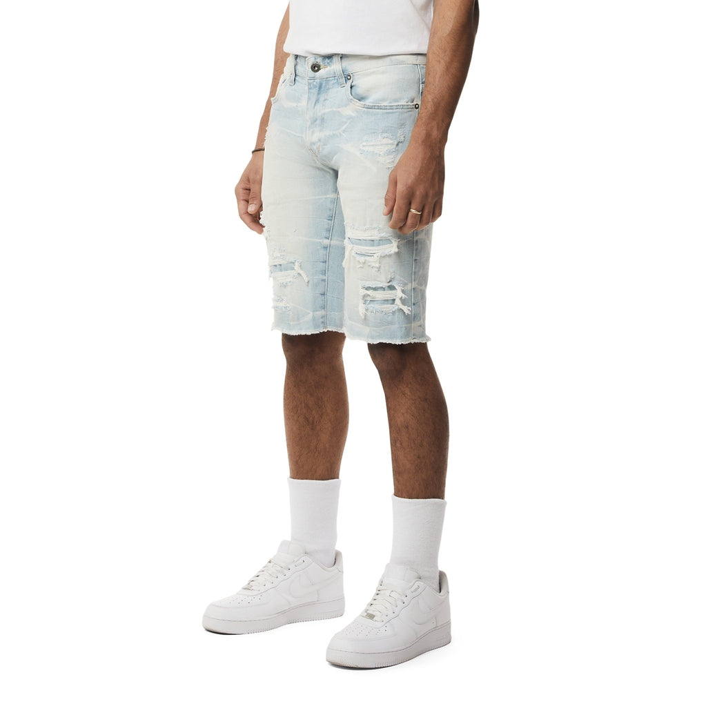 Smoke Rise Essential Jean Shorts - Speckle Blue