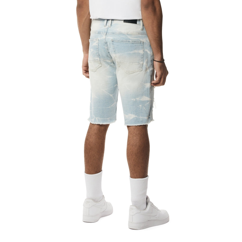 Smoke Rise Essential Jean Shorts - Speckle Blue