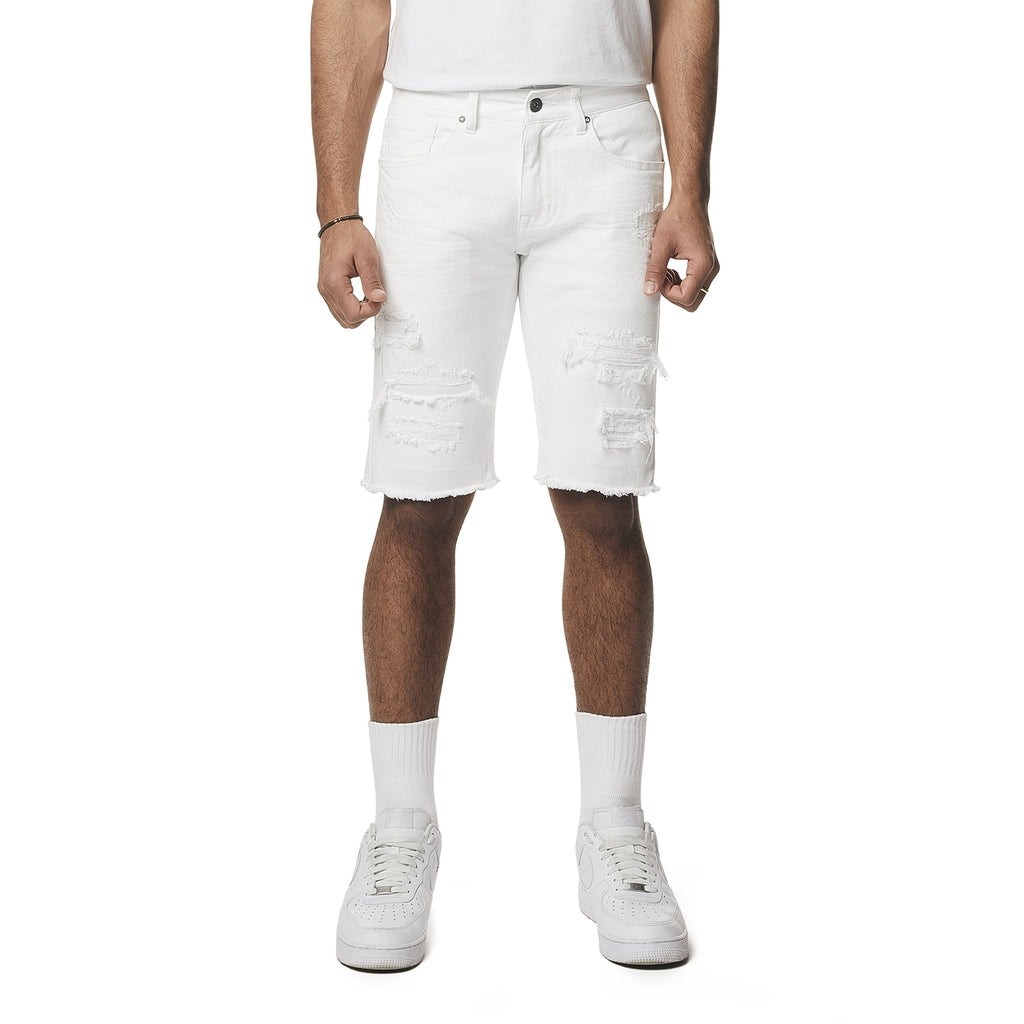 Smoke Rise Essential Jean Shorts - White