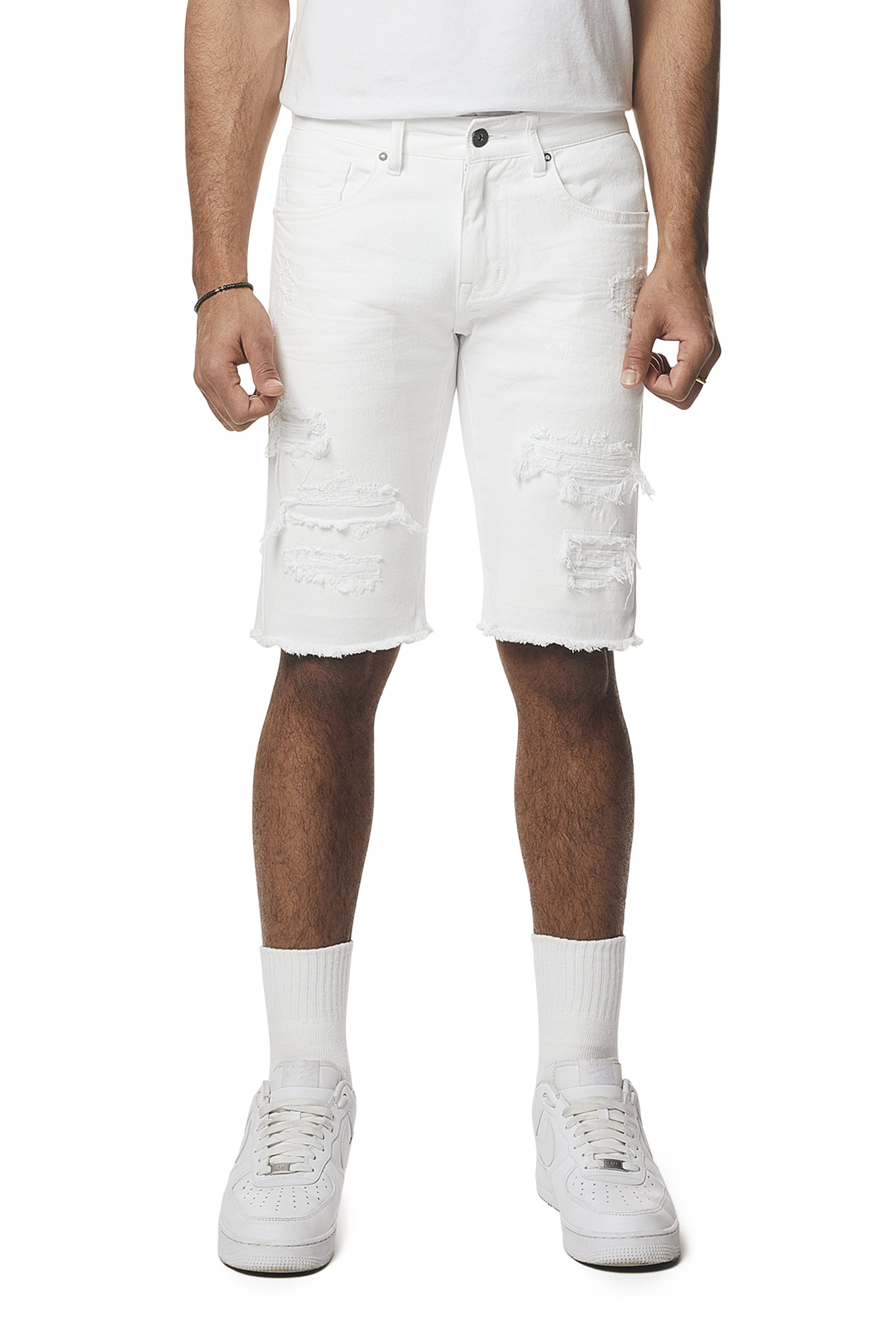 Essential Denim Shorts - White