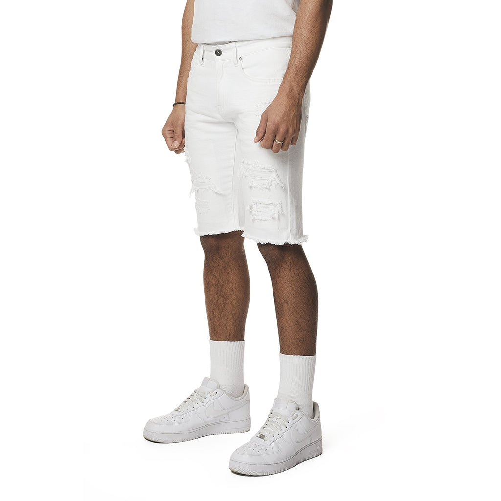 Smoke Rise Essential Jean Shorts - White