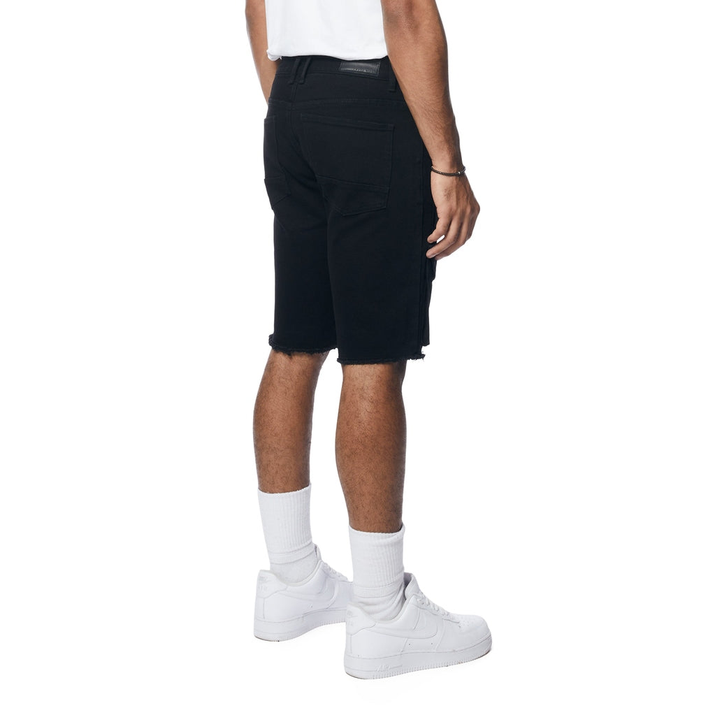 Smoke Rise Rip & Repair Cargo Jean Shorts - Jet Black