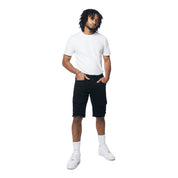 Smoke Rise Rip & Repair Cargo Jean Shorts - Jet Black