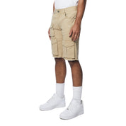 Smoke Rise Multi Cargo Twill Shorts - Khaki
