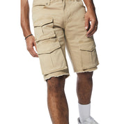 Smoke Rise Multi Cargo Twill Shorts - Khaki