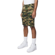 Smoke Rise Multi Cargo Twill Shorts - Wood Camo