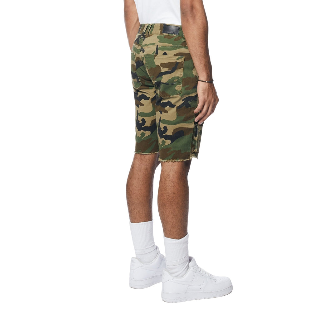 Smoke Rise Multi Cargo Twill Shorts - Wood Camo