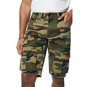 Smoke Rise Multi Cargo Twill Shorts - Wood Camo