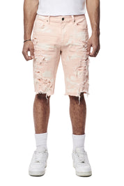 12" Slim Distressed Rip & Repair Twill Shorts