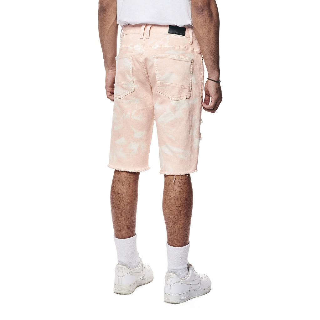 Smoke Rise Distressed Rip & Repair Twill Shorts - Brushed Pink