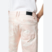 Smoke Rise Distressed Rip & Repair Twill Shorts - Brushed Pink