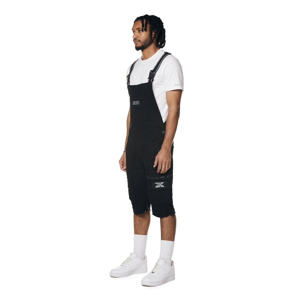 Smoke Rise Utility Twill Overall Shorts - Black