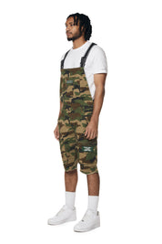 Utility Twill Overall Shorts - Wood Camo