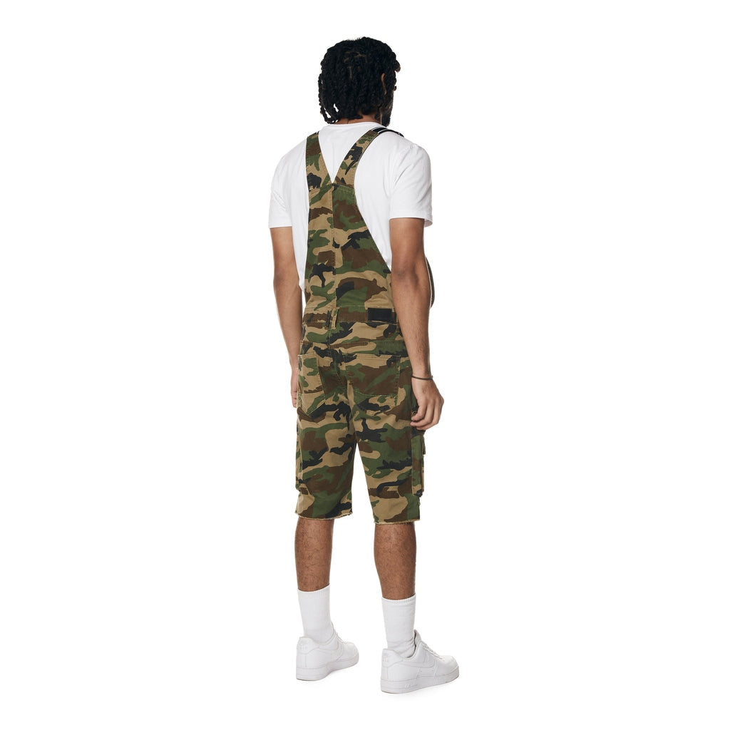 Smoke Rise Utility Twill Overall Shorts - Wood Camo