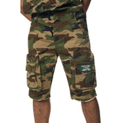 Smoke Rise Utility Twill Overall Shorts - Wood Camo