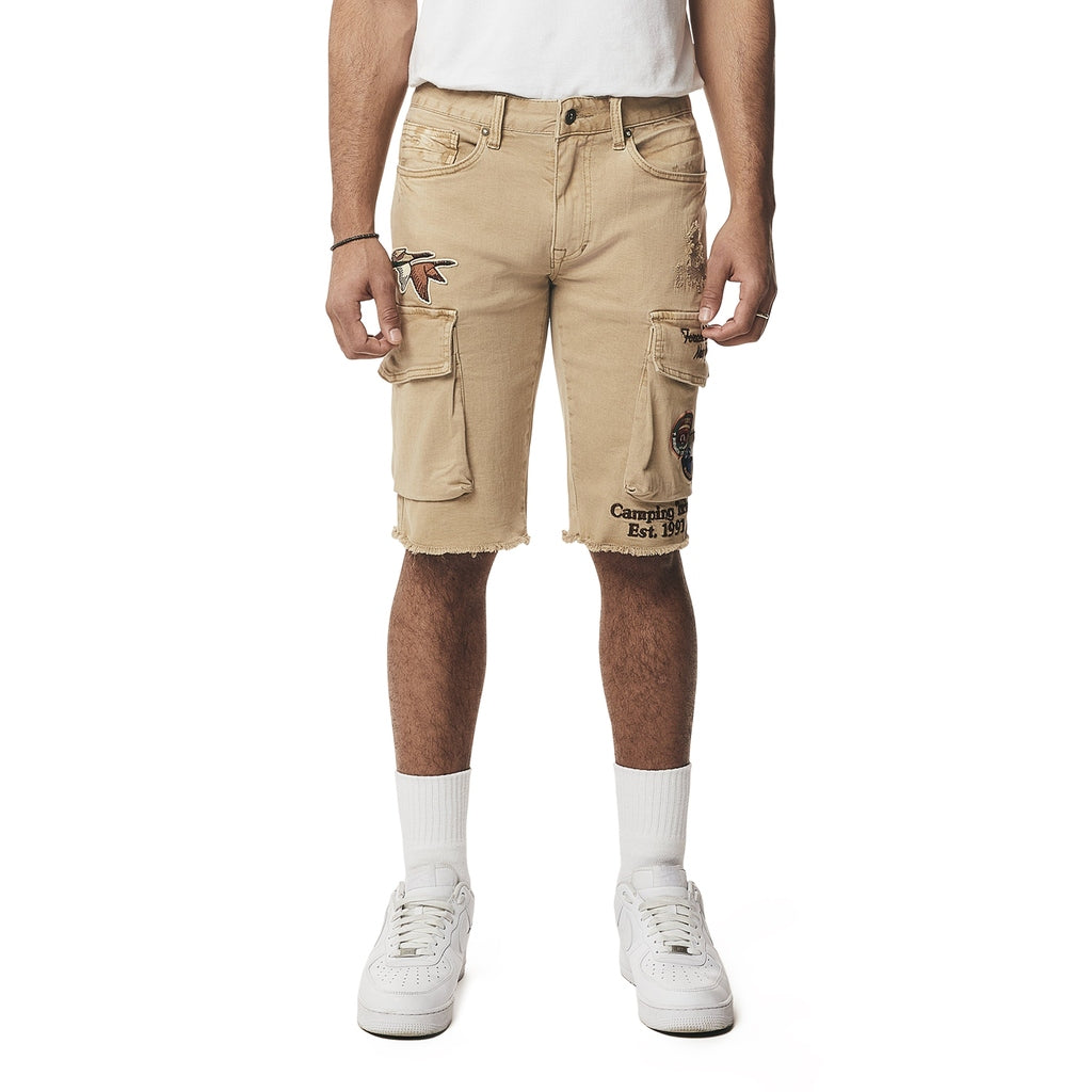 Smoke Rise Forest Collection Cargo Twill Shorts - Khaki