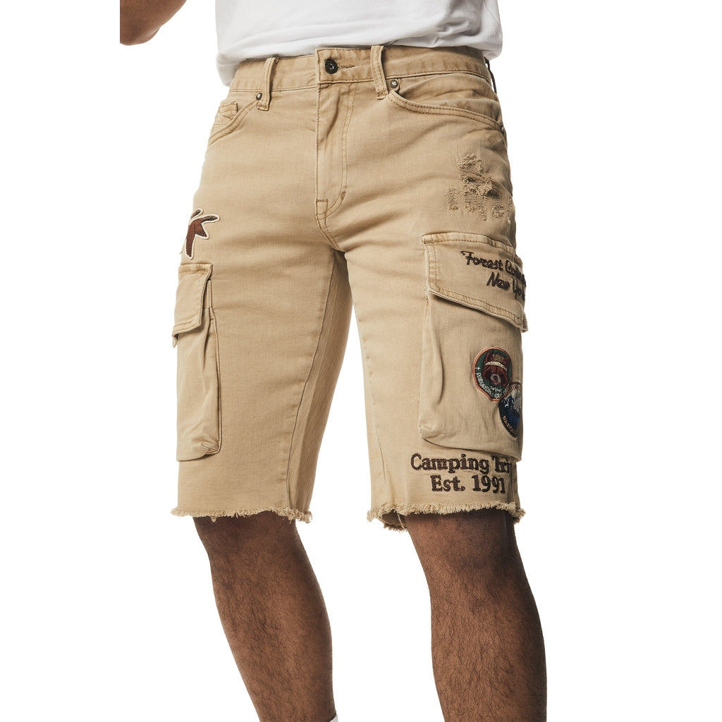 Smoke Rise Forest Collection Cargo Twill Shorts - Khaki