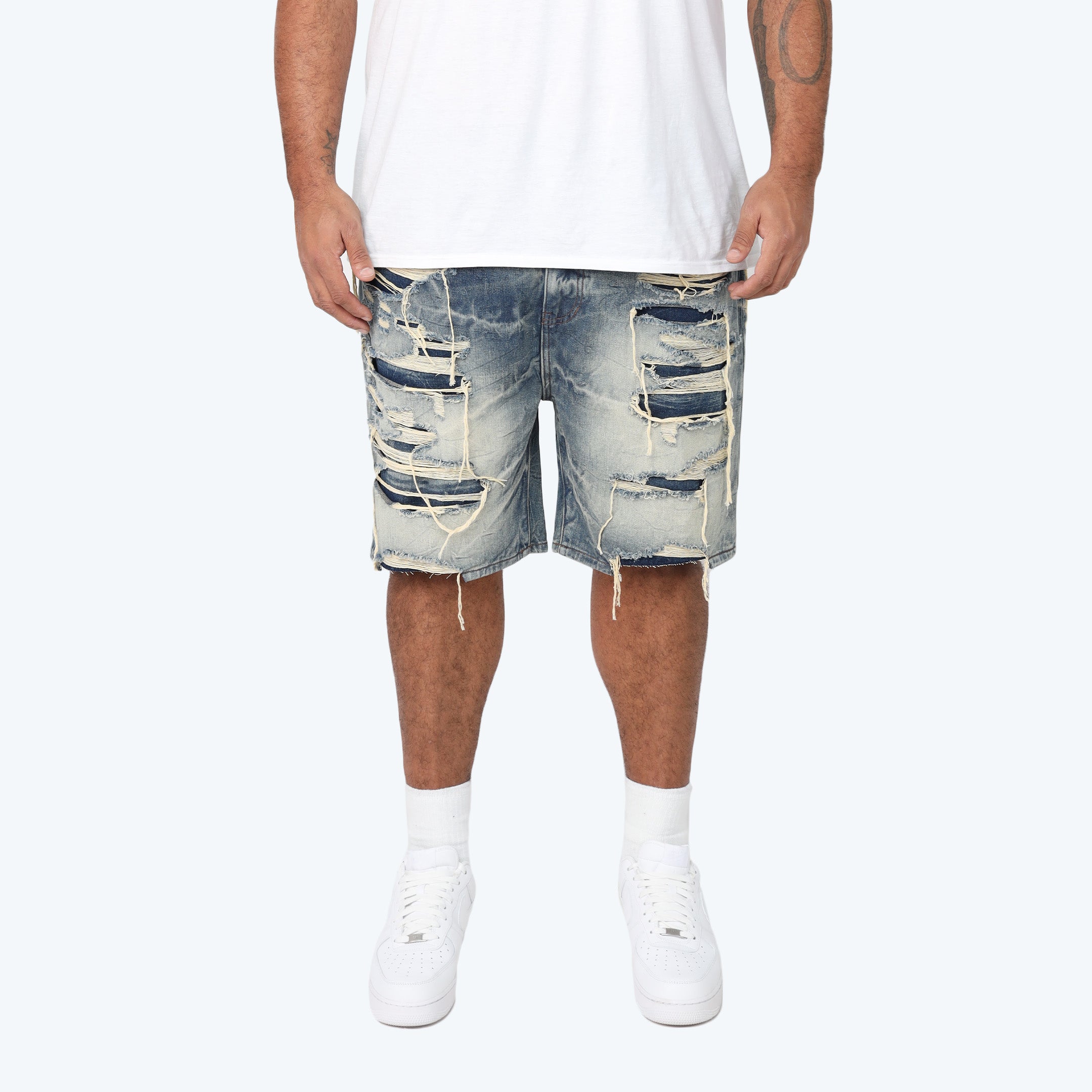 Big and Tall - Heavy Rip & Repair Jean Shorts