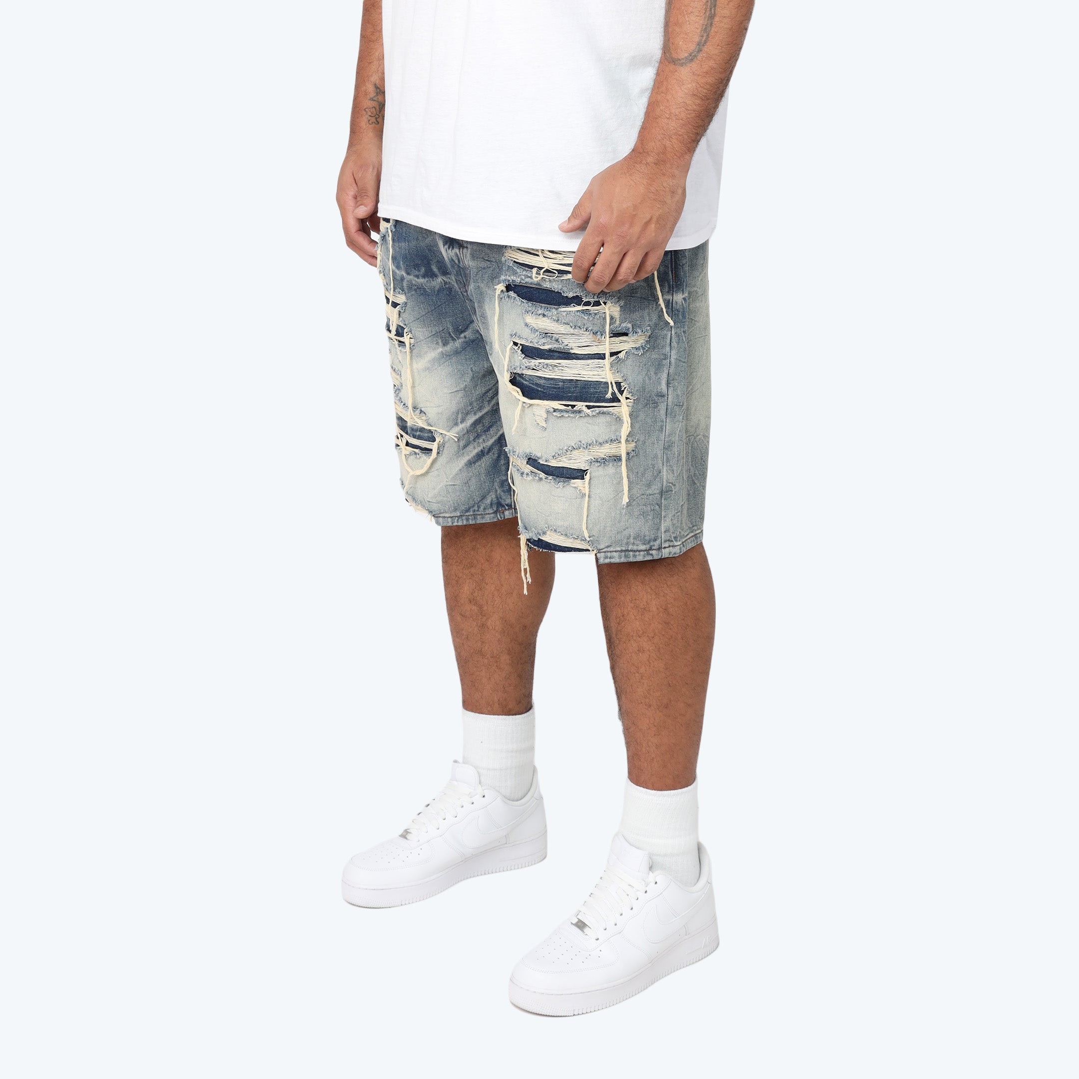 Big and Tall - Heavy Rip & Repair Jean Shorts