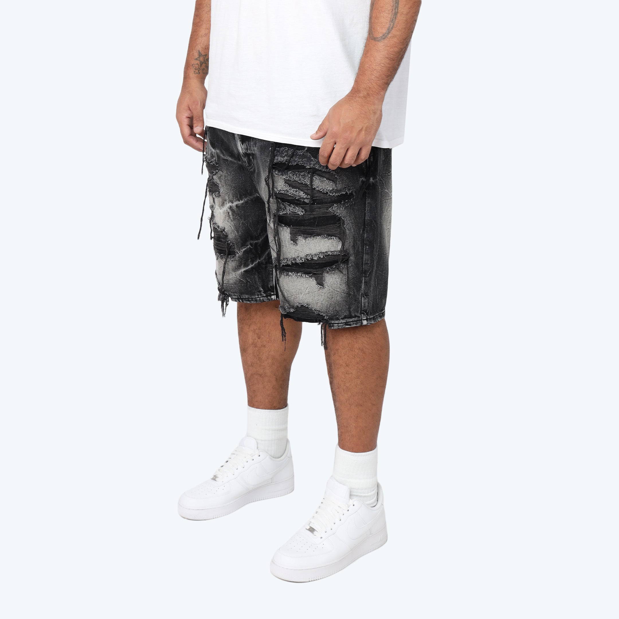 Big and Tall - Heavy Rip & Repair Jean Shorts
