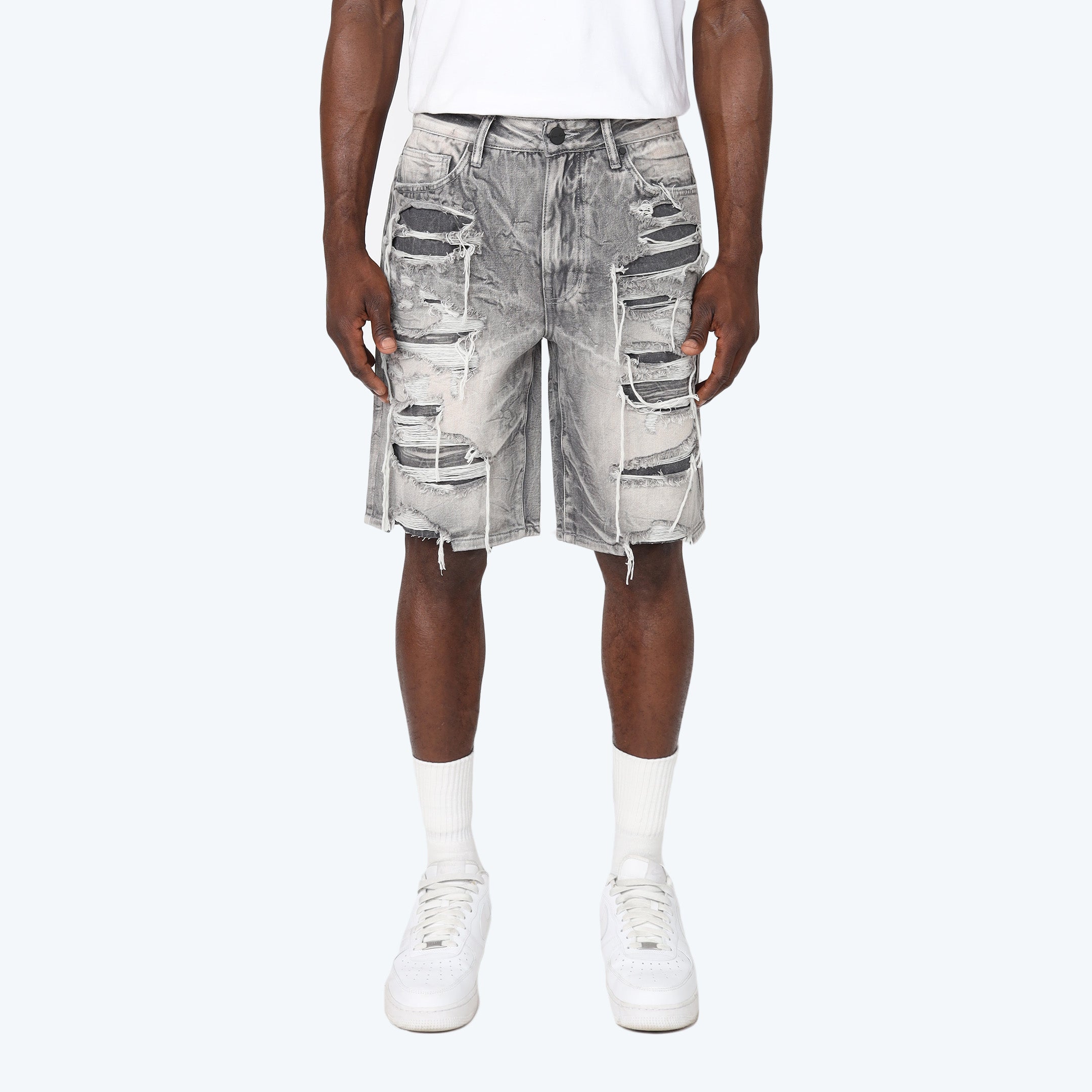 Heavy Rip & Repair Jean Shorts
