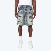Heavy Rip & Repair Jean Shorts