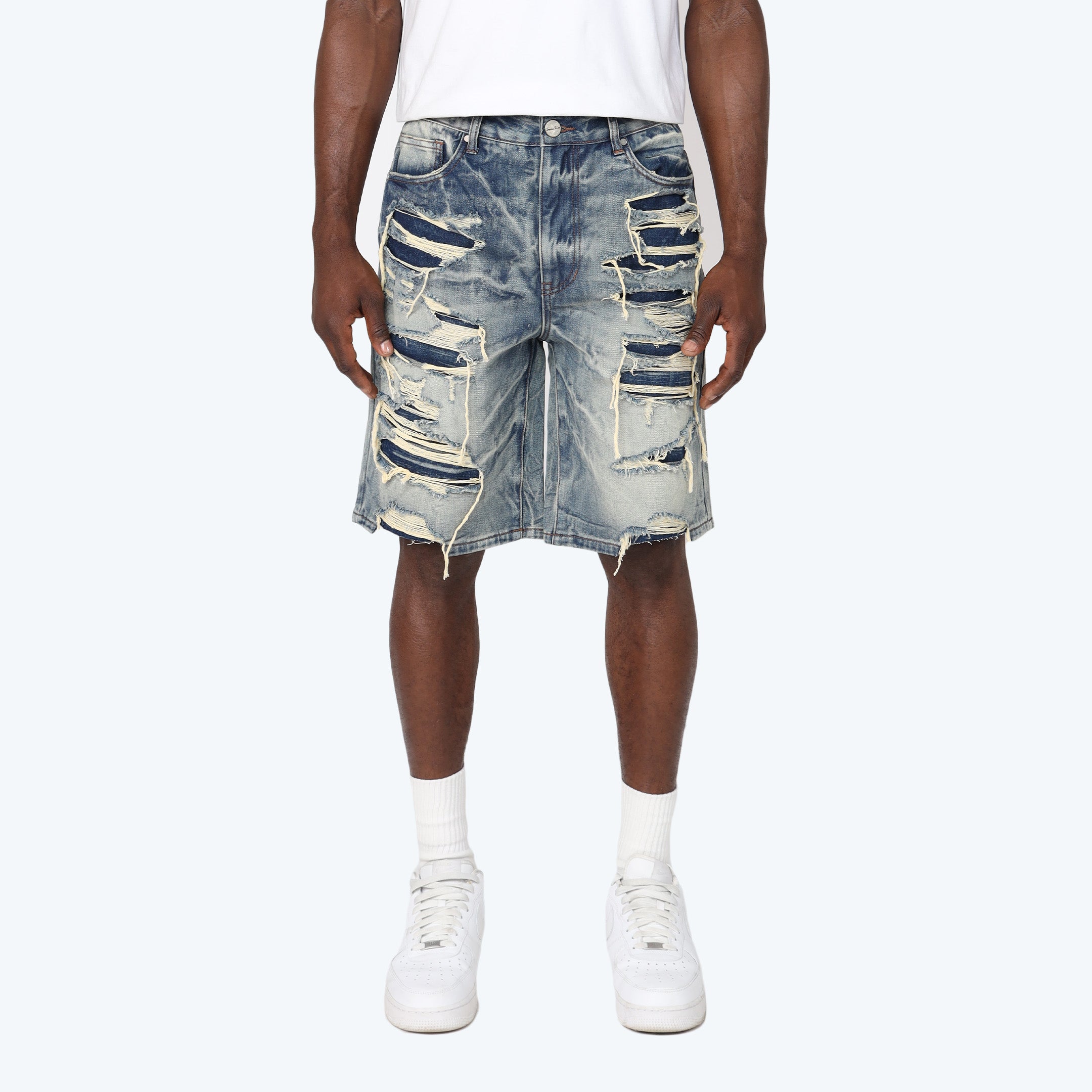 Heavy Rip & Repair Jean Shorts