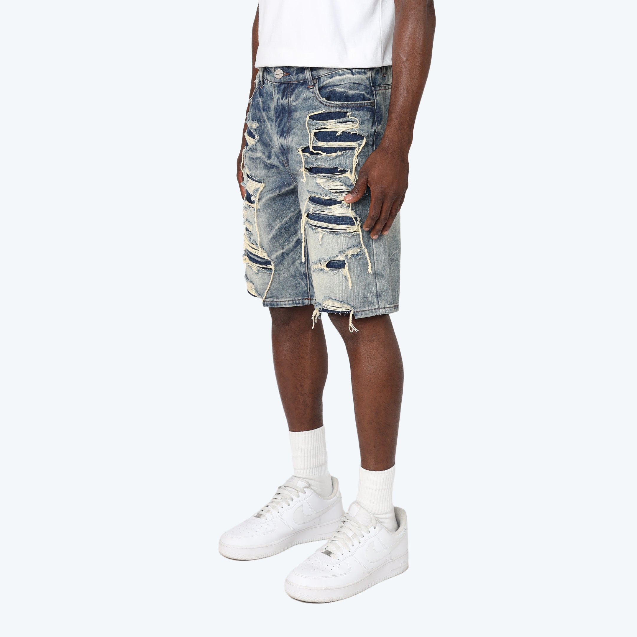 Heavy Rip & Repair Jean Shorts