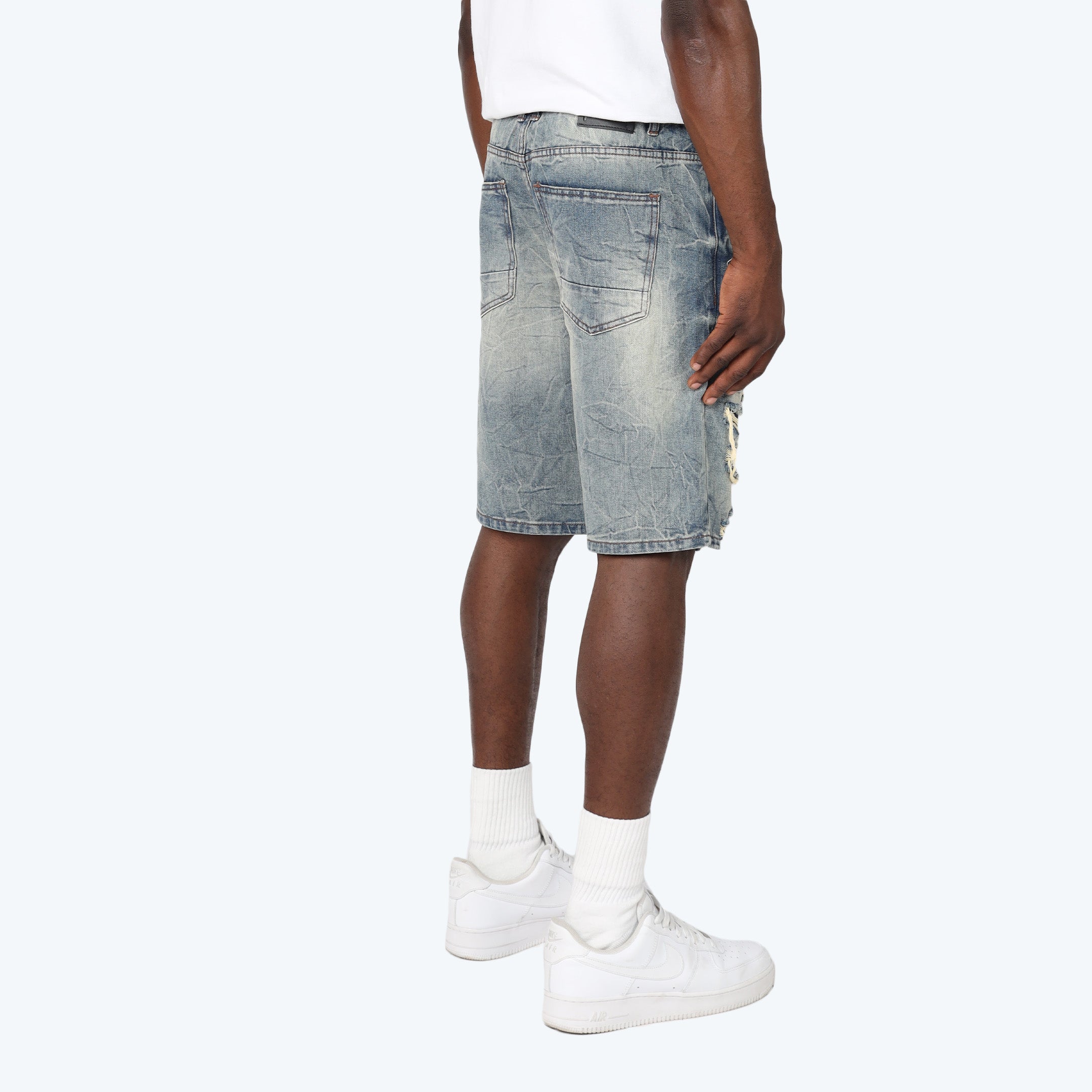 Heavy Rip & Repair Jean Shorts