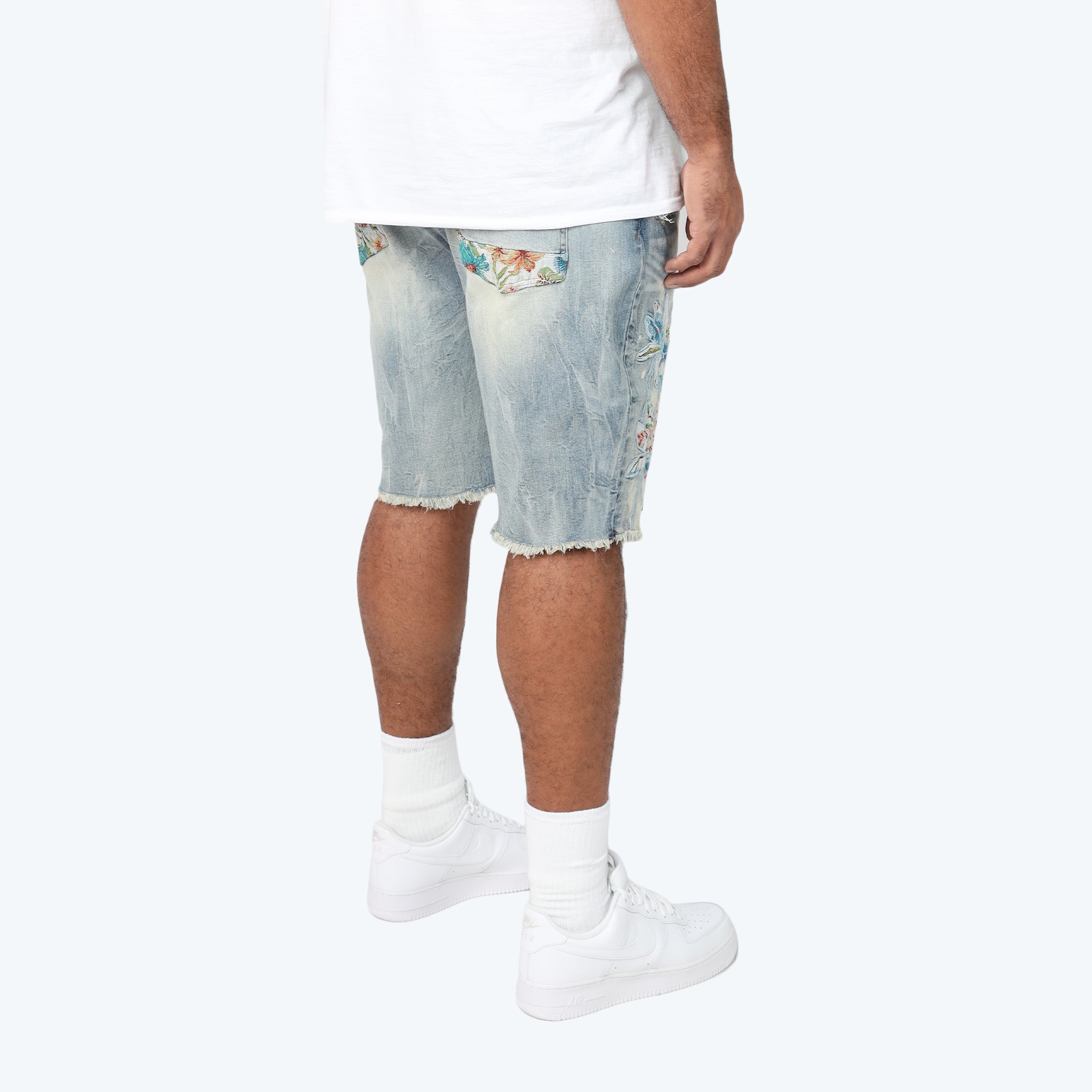 Big and Tall - Tapestry Patched Jean Shorts