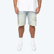 Big and Tall - Tapestry Patched Jean Shorts